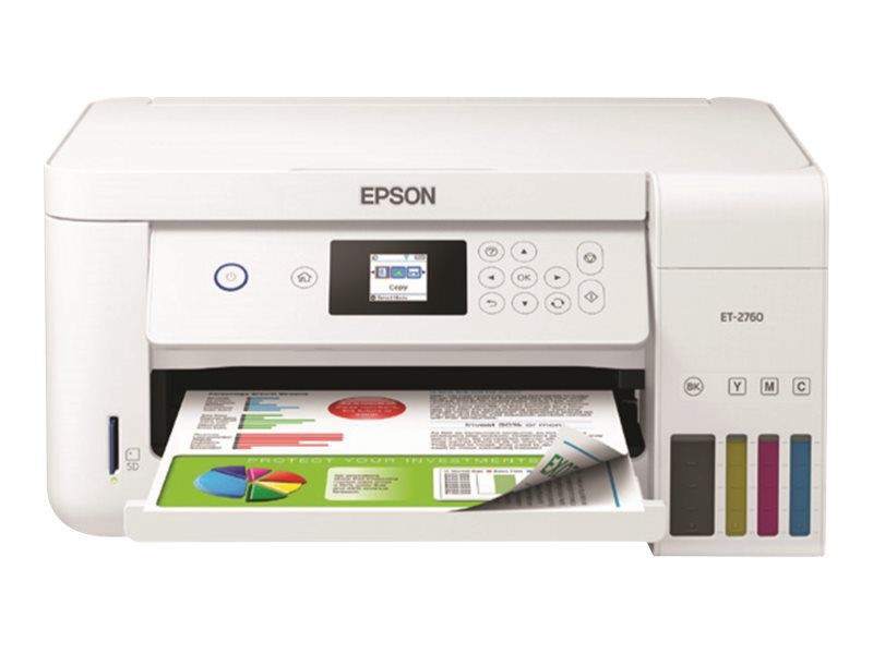 slide 6 of 6, Epson Workforce Et-3760 Ecotank Color Inkjet All-In-One Printer, Copier, Scanner, C11Cg20203, 1 ct