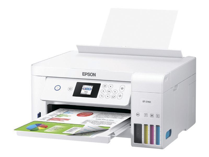 slide 3 of 6, Epson Workforce Et-3760 Ecotank Color Inkjet All-In-One Printer, Copier, Scanner, C11Cg20203, 1 ct