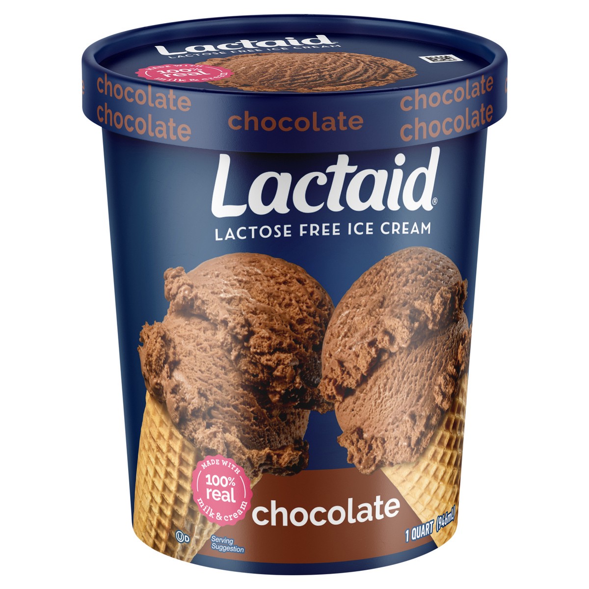 slide 9 of 9, Lactaid Chocolate Ice Cream, 1 Quart, 1 qt
