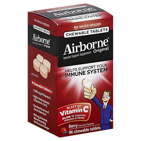 slide 1 of 1, Airborne Chew Tabs Berry, 96 ct