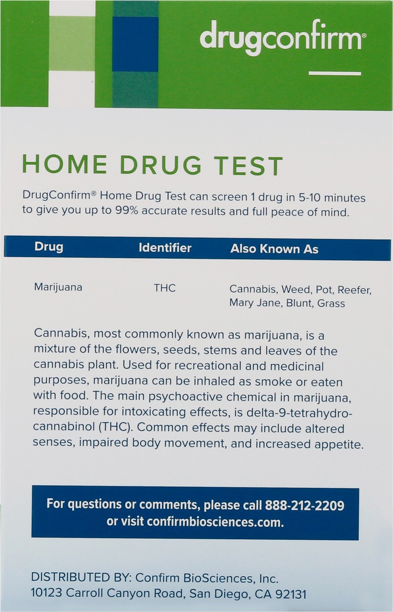slide 2 of 9, DrugConfirm Marijuana Home Drug Test 1 ea, 1 ct