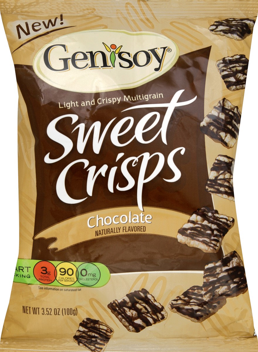 slide 5 of 6, GeniSoy Chocolate Sweet Crisps, 3 oz