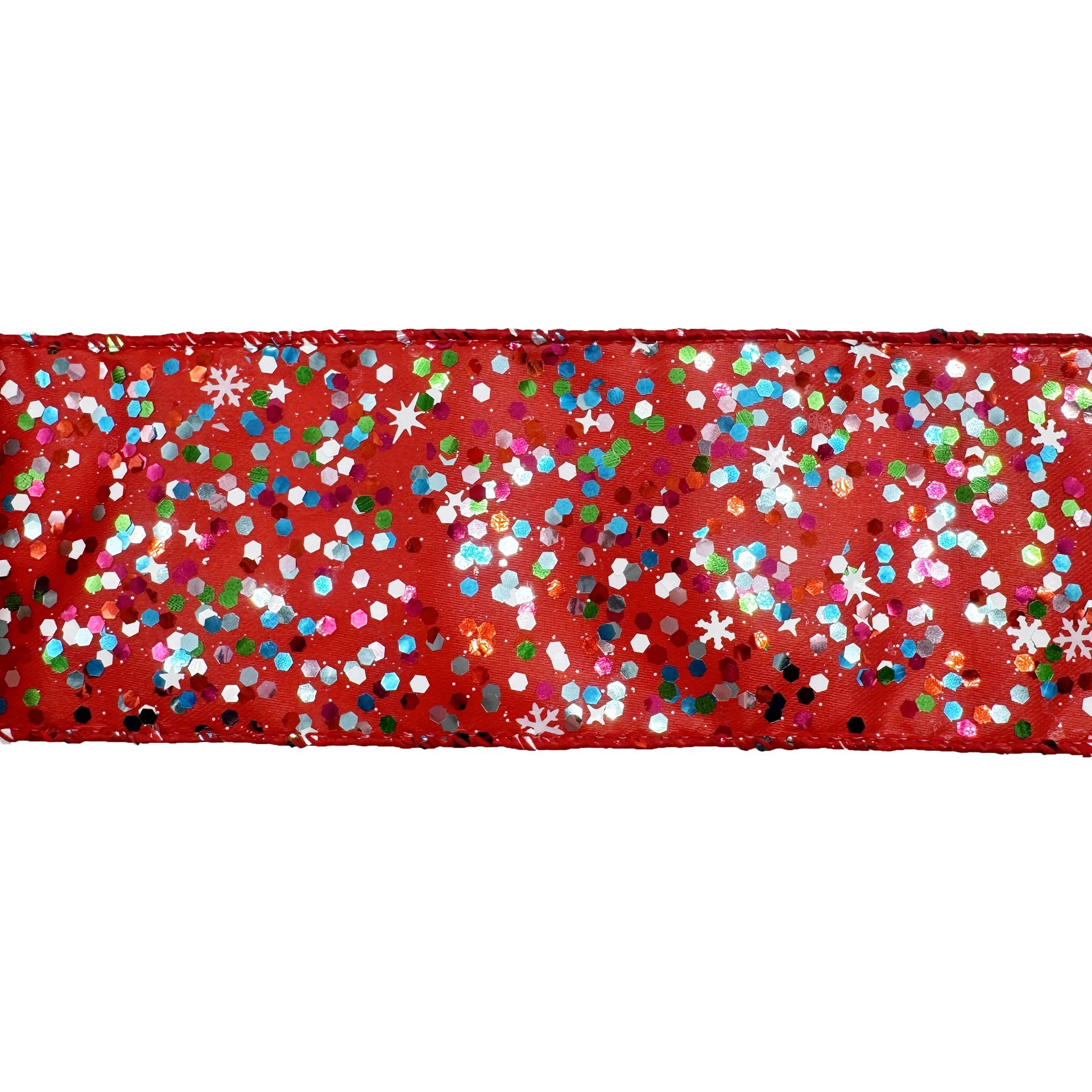 slide 3 of 3, 2.5" X 20ft. Red Holiday Glitter Wired Ribbon By Celebrate It, 2.5 in x 20 ft