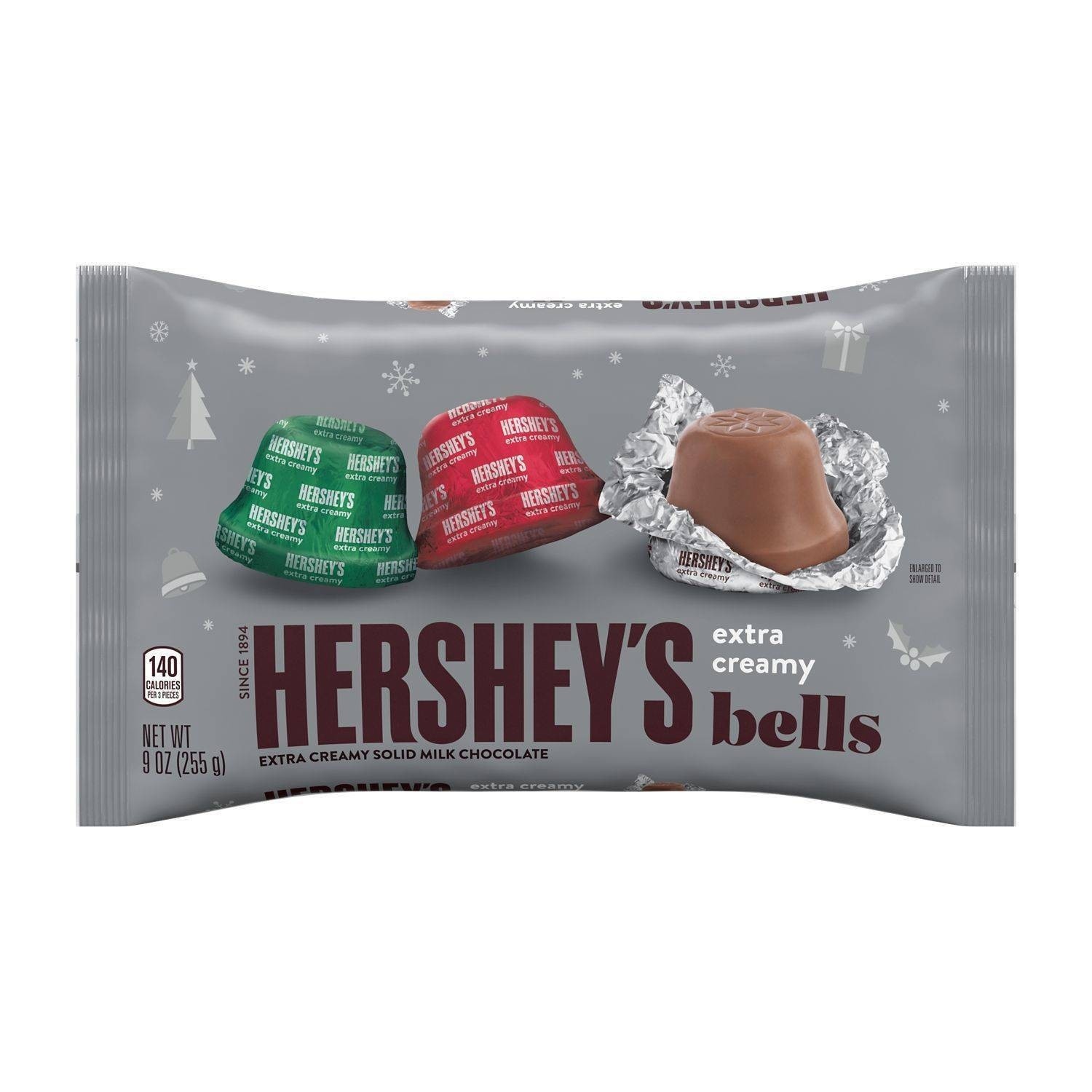 slide 1 of 1, Hershey's Holiday Milk Chocolate Bells, 9 oz