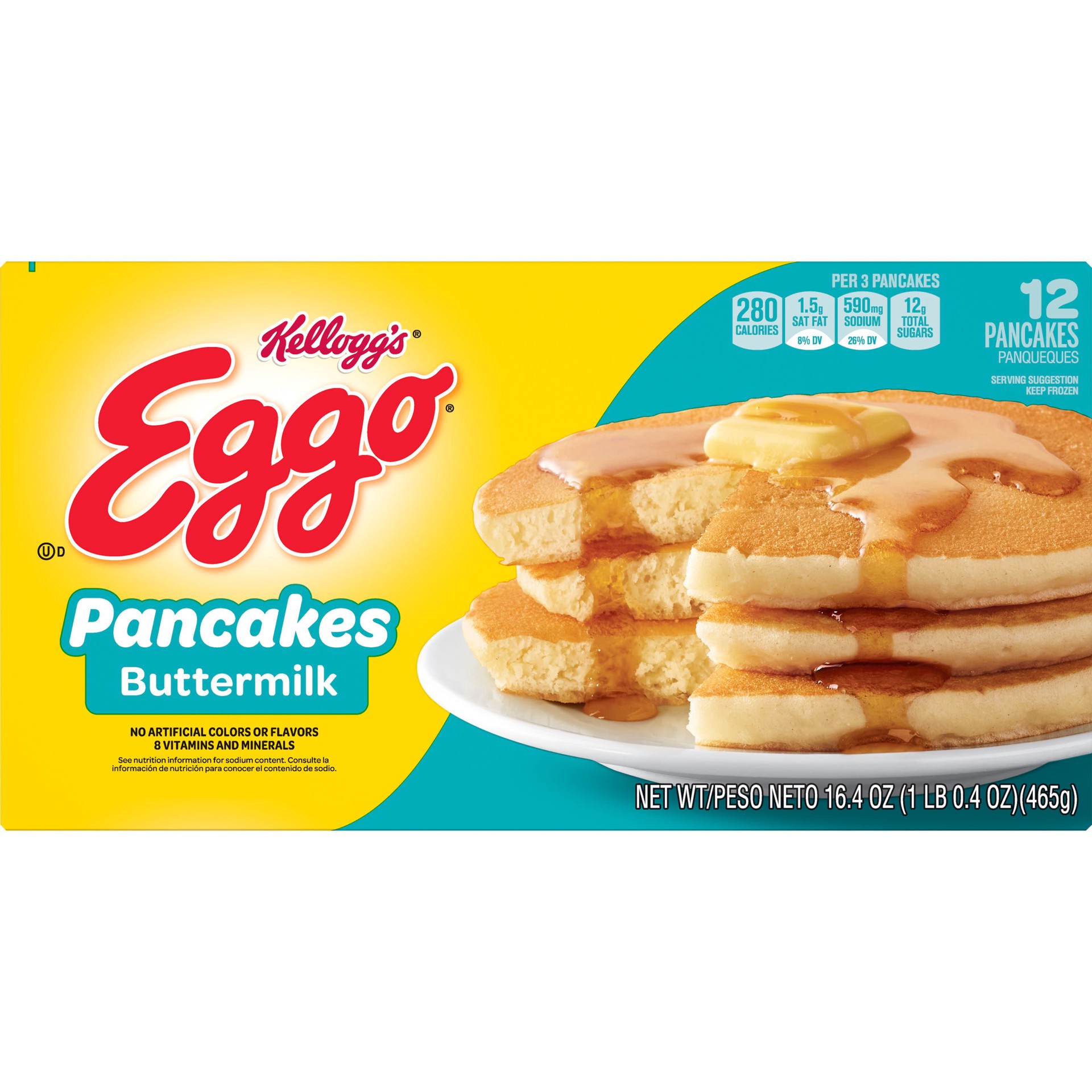 slide 1 of 5, Eggo Frozen Pancakes, Buttermilk, 16.4 oz, Frozen, 16.4 oz