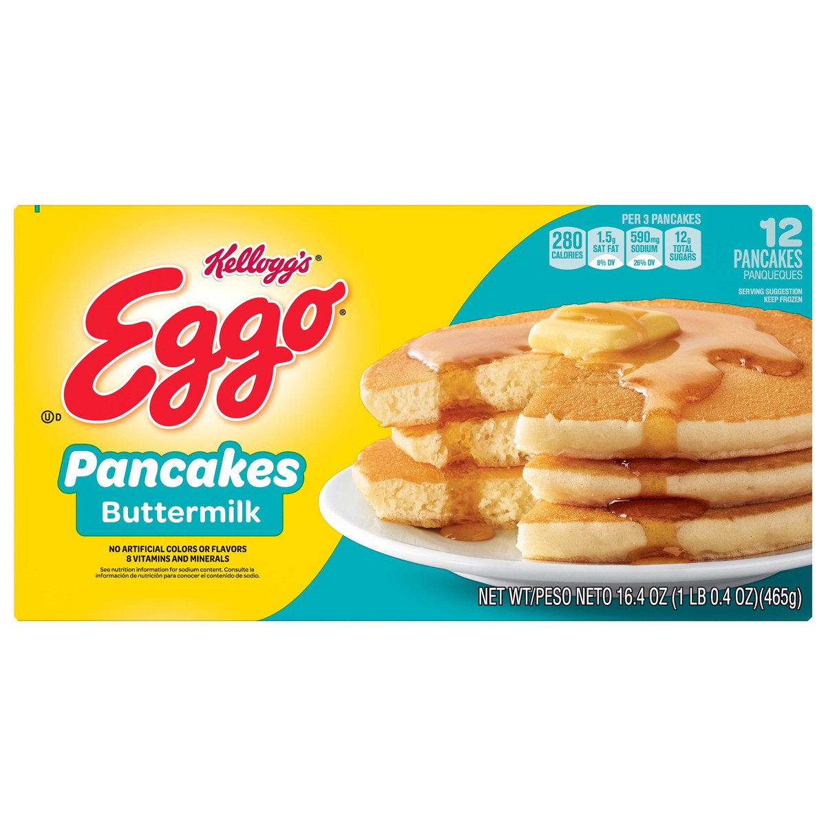 slide 1 of 5, Eggo Frozen Pancakes, Buttermilk, 16.4 oz, Frozen, 16.4 oz