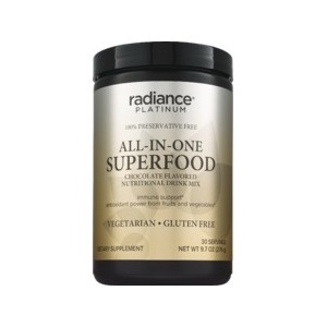 slide 1 of 1, Radiance Platinum All-In-One Superfood Chocolate Flavored Nutritional Drink Mix, 9.7 oz