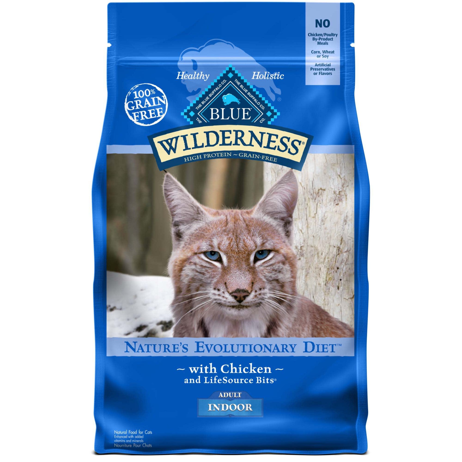 slide 1 of 1, Blue Buffalo Blue Wilderness Adult Indoor Chicken Recipe Dry Cat Food, 5 lb