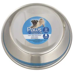 Paws Happy Life Non-Slip Stainless Steel Dog Dish