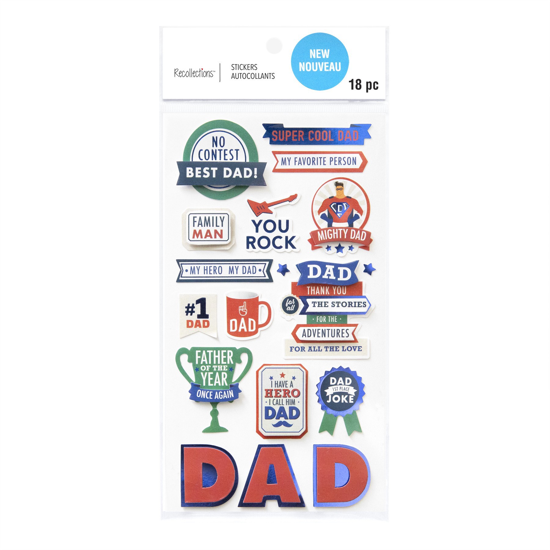 slide 3 of 4, Dad Dimensional Stickers By Recollections, 3.875 in x 7 in