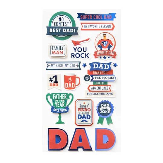 slide 1 of 4, Dad Dimensional Stickers By Recollections, 3.875 in x 7 in