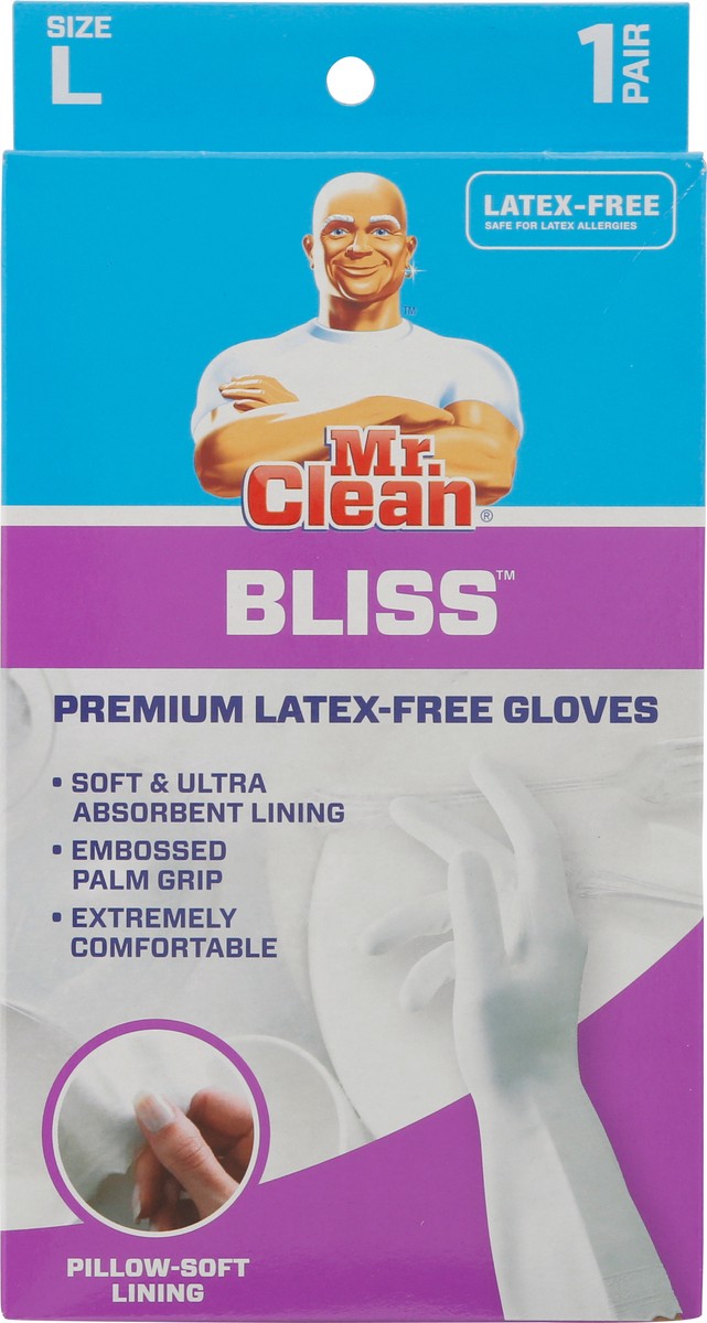 slide 3 of 9, Mr. Clean Bliss Premium Latex-free Gloves Large, 1 ct