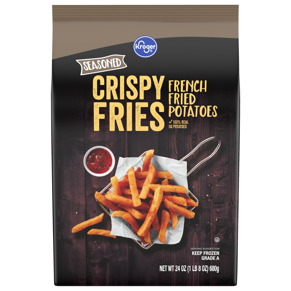 slide 1 of 4, Kroger Seasoned Crispy Fries, 24 oz