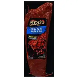 Curly's Hickory Smoked & Seasoned Baby Back Pork Ribs with Barbecue Sauce 24 oz