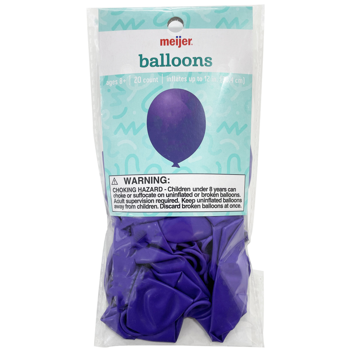 slide 1 of 1, Meijer Helium Balloons, Purple, 20 ct
