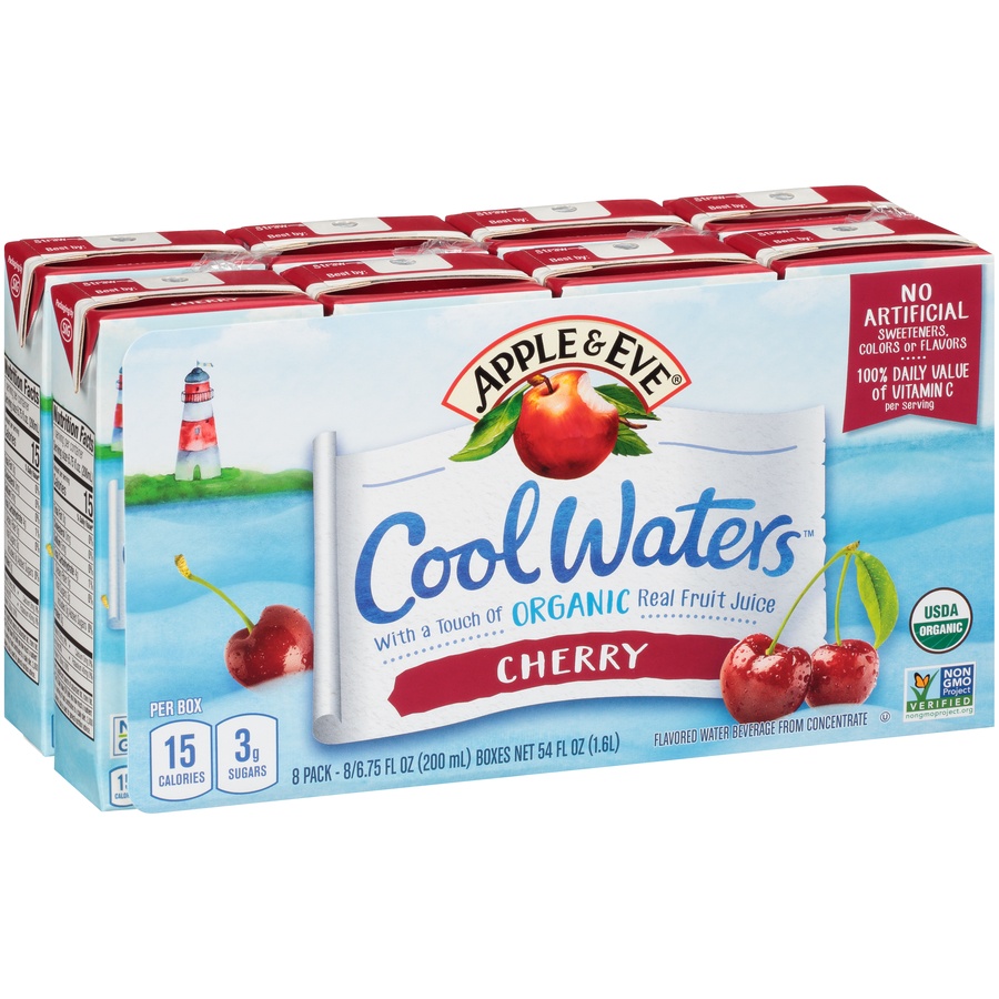 slide 2 of 8, Apple & Eve Cool Waters - Cherry, 8 ct; 6.75 fl oz