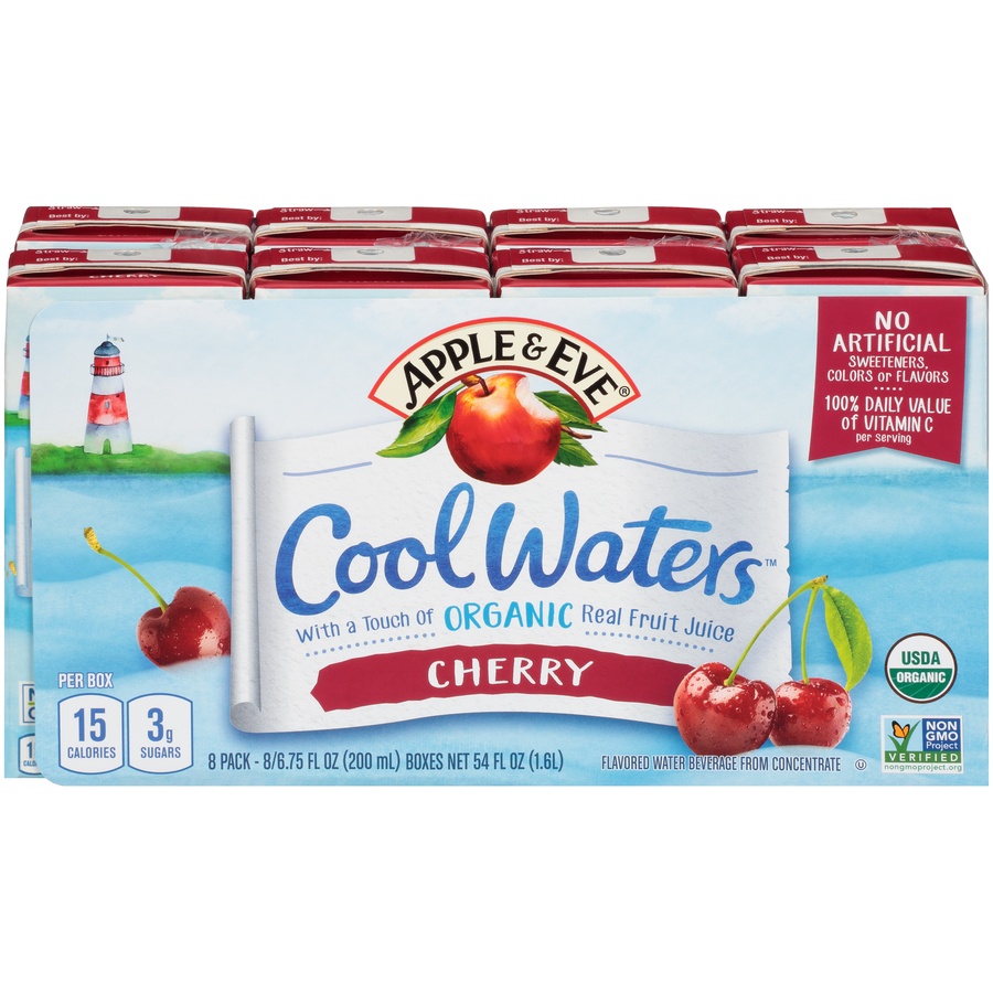 slide 1 of 8, Apple & Eve Cool Waters - Cherry, 8 ct; 6.75 fl oz