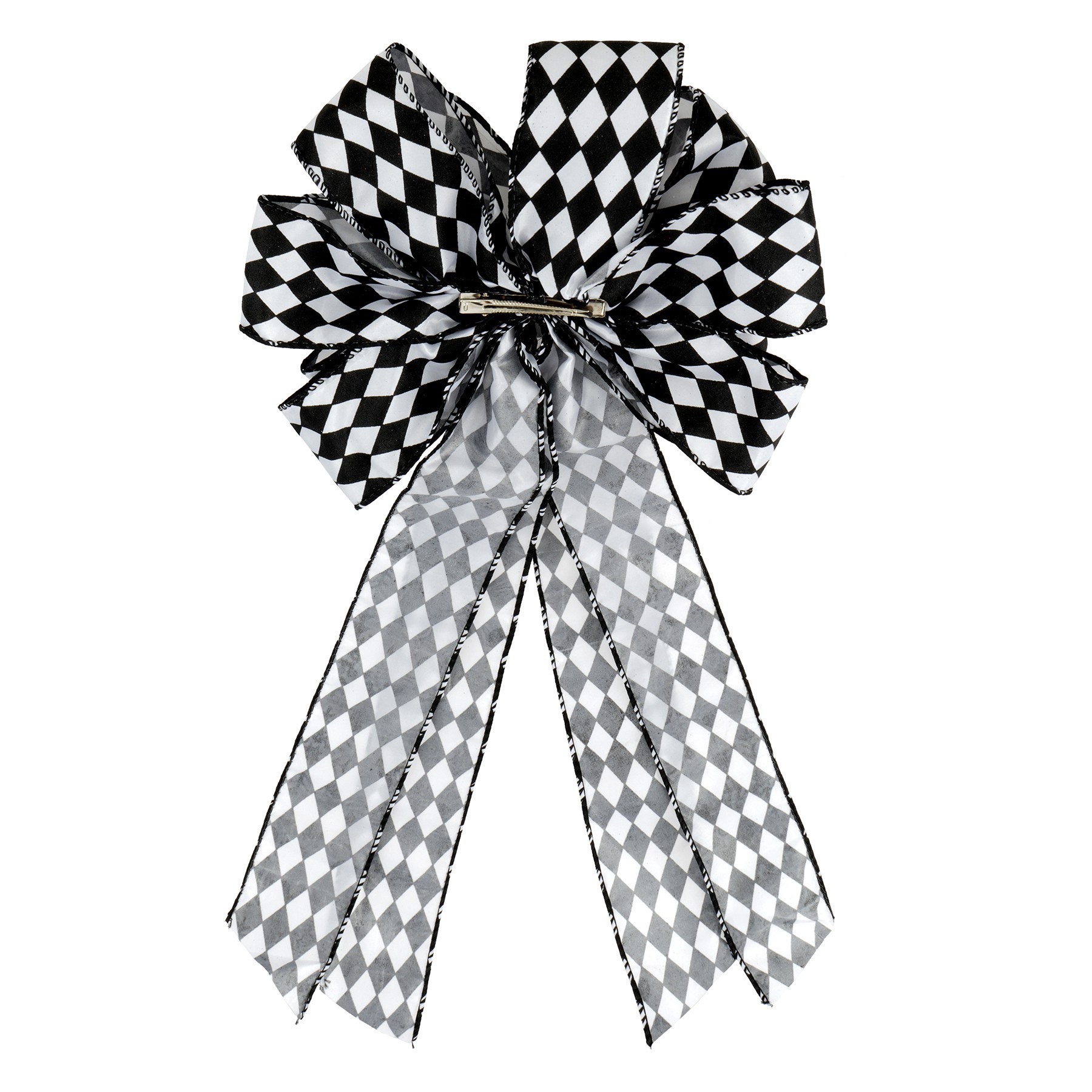 slide 2 of 2, 21" Black & White Harlequin Tree Bow By Celebrate It, 11 in x 21 in