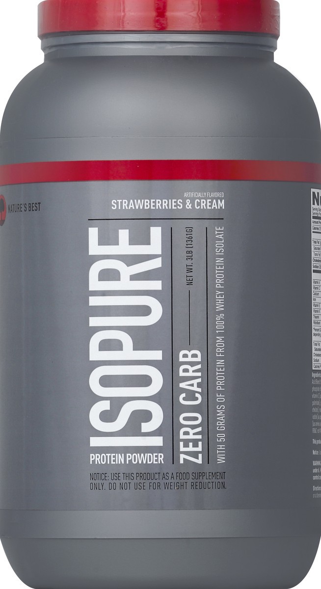 slide 2 of 2, Nature's Best Isopure Zero Carb Protein Powder Strawberries & Cream, 3 lb