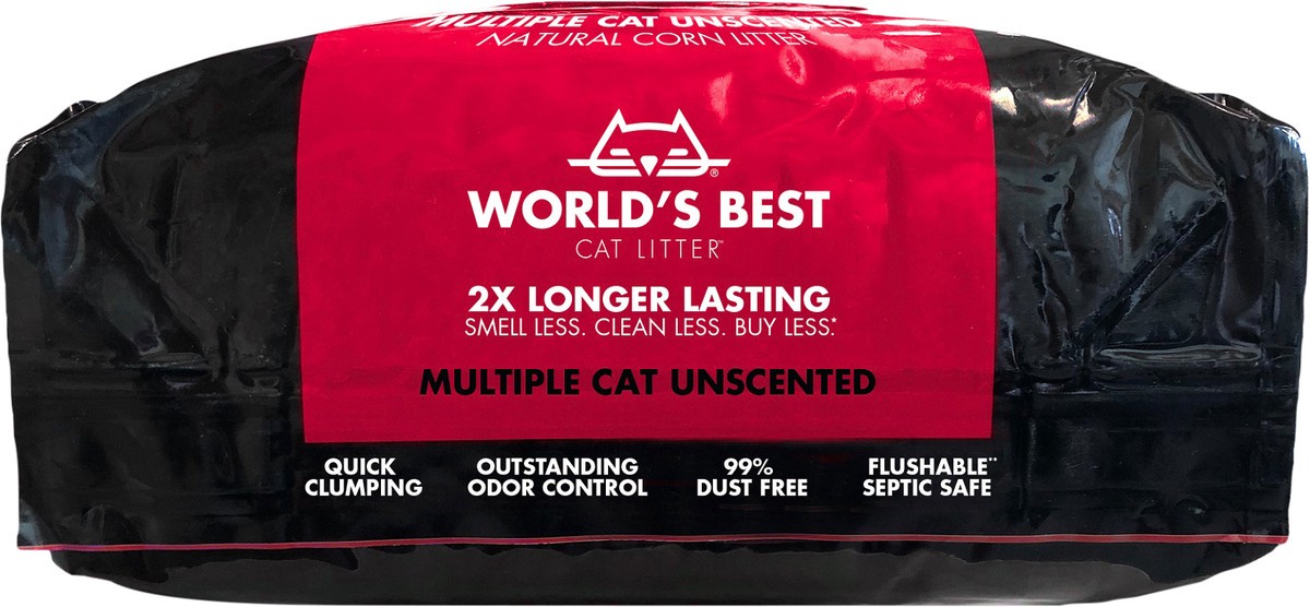 slide 3 of 6, World's Best Cat Litter Multiple Cat Unscented Clumping Formula, 8 lb