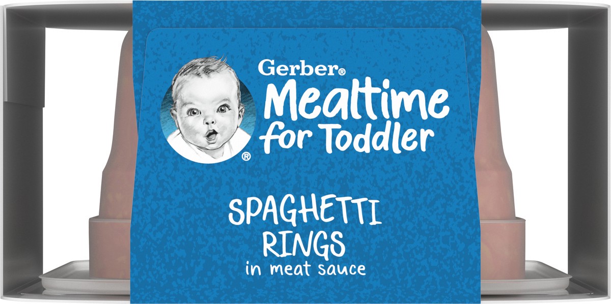 slide 5 of 14, Gerber Mealtime for Toddler, Spaghetti Rings in Meat Sauce Toddler Food, 6 oz Tray, 6 oz