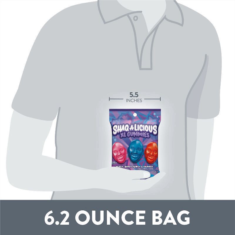 slide 3 of 6, Jolly Rancher SHAQ-A-LICIOUS Gummies Peg Bag (Berry Punch - Blood Orange And Peach Flavors) - 12ct/6.2oz, 12 ct; 6.2 oz
