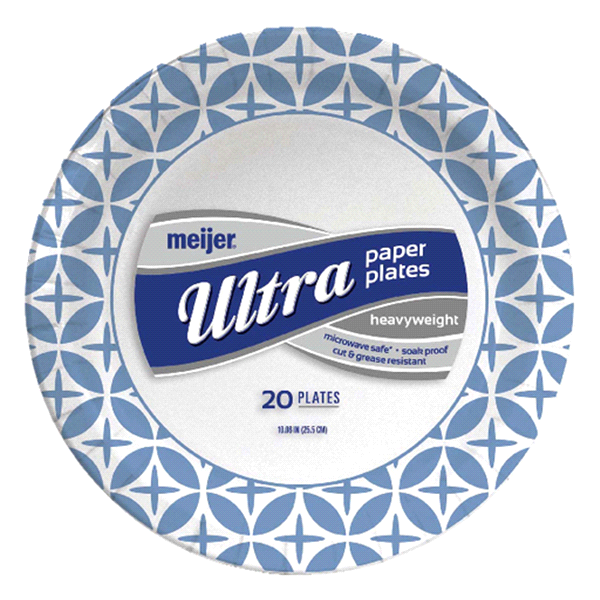 slide 1 of 1, Meijer Ultra Paper Plates 10'', 20 ct