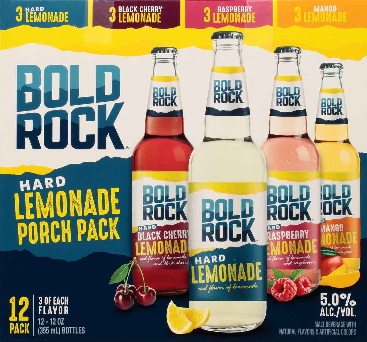 slide 4 of 12, Bold Rock Hard Cider Bold Rock 12 Pack Porch Pack Hard Lemonade 12 - 12 fl oz Bottles, 12 ct