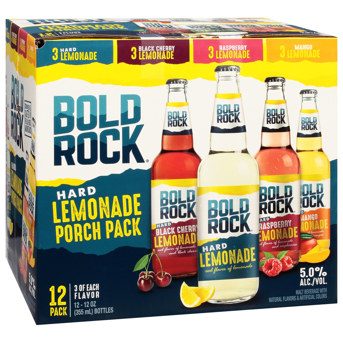 slide 12 of 12, Bold Rock Hard Cider Bold Rock 12 Pack Porch Pack Hard Lemonade 12 - 12 fl oz Bottles, 12 ct