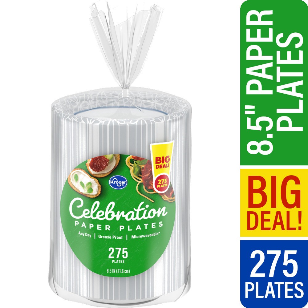 slide 1 of 3, Kroger Home Sense Designer Paper Plates 8.5 Inch, 275 ct