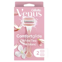 Gillette Venus Comfortglide White Tea Womens Razor 1 Handle 2 Refills