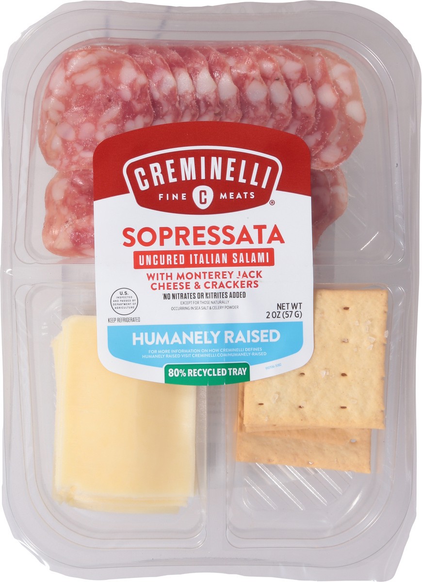 slide 6 of 9, Creminelli Fine Meats Creminelli Sopressata, Monterey Jacck, & Crackers, 2 oz