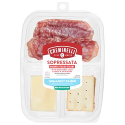 Creminelli Fine Meats Uncured Italian Salami Sopressata with Monterey Jack Cheese & Crackers 2 oz