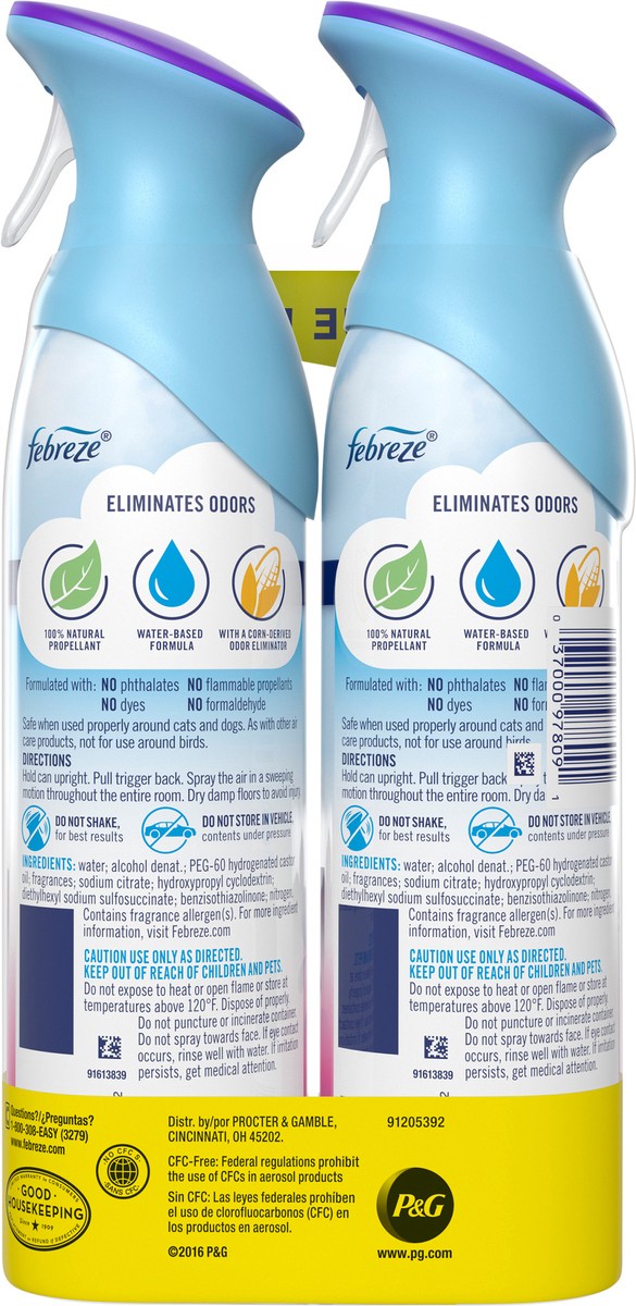 slide 4 of 7, Febreze Air Mist Air Freshener Spray, Odor-Fighting Room Spray, Air Fresheners for Home and Bathroom and Kitchen, Aerosol Can, Gain Moonlight Breeze Scent, 8.8oz, 2 Count, 2 ct