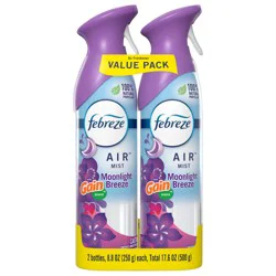 Febreze Air Freshener Spray, Odor-Fighting Room Spray, Gain Moonlight Breeze Scent, 8.8oz, 2 Count