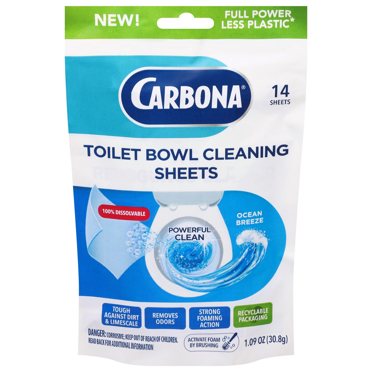 slide 2 of 4, Carbona Ocean Breeze Toilet Bowl Cleansing Sheets 14 Each, 14 ct