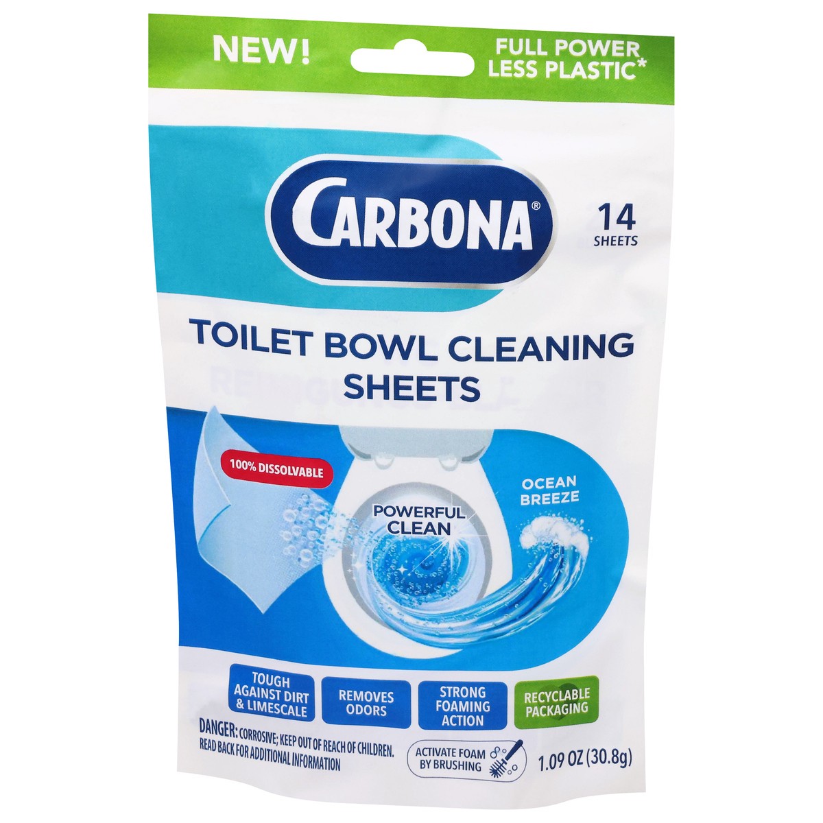 slide 4 of 4, Carbona Ocean Breeze Toilet Bowl Cleansing Sheets 14 Each, 14 ct