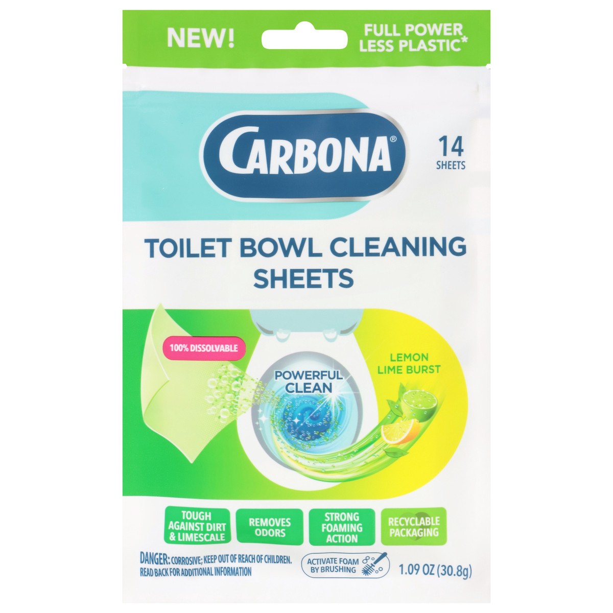 slide 2 of 4, Carbona Toilet Bowl Cleaning Sheets Lemon Lime Burst 14 Count, 14 ct
