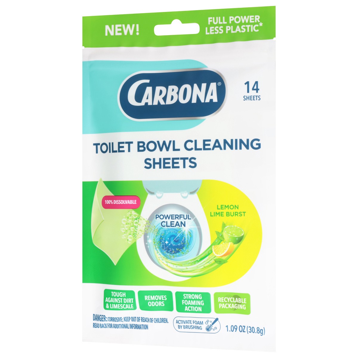 slide 3 of 4, Carbona Toilet Bowl Cleaning Sheets Lemon Lime Burst 14 Count, 14 ct
