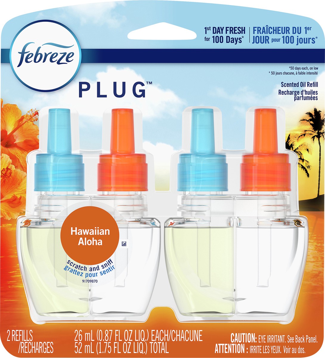 slide 3 of 3, Febreze Plug Hawaiian Aloha Scented Oil Refill 2 ea, 2 ct