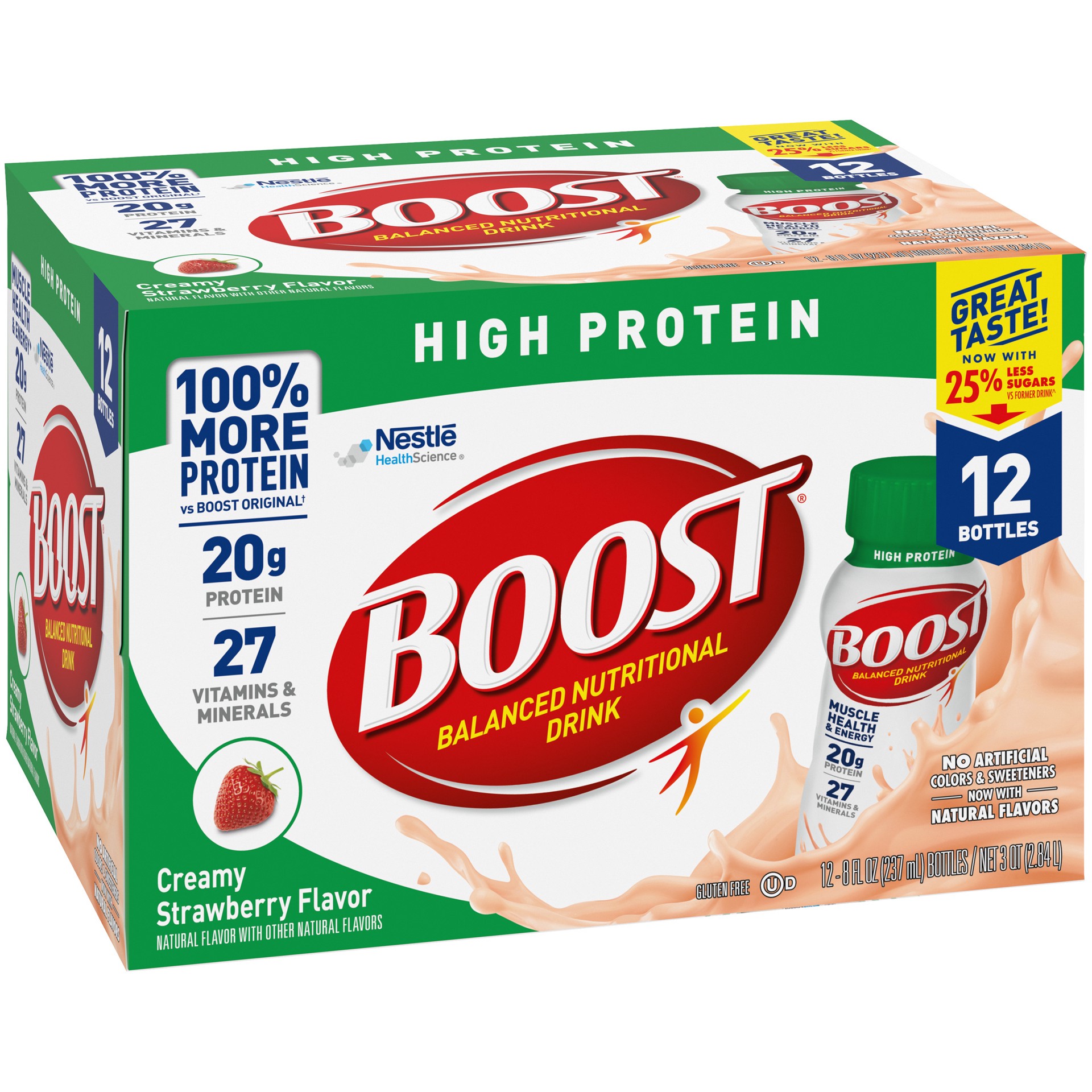 slide 5 of 5, Boost High Protein Ready To Drink Nutritional Drink, Creamy Strawberry, 12 ct; 8 oz