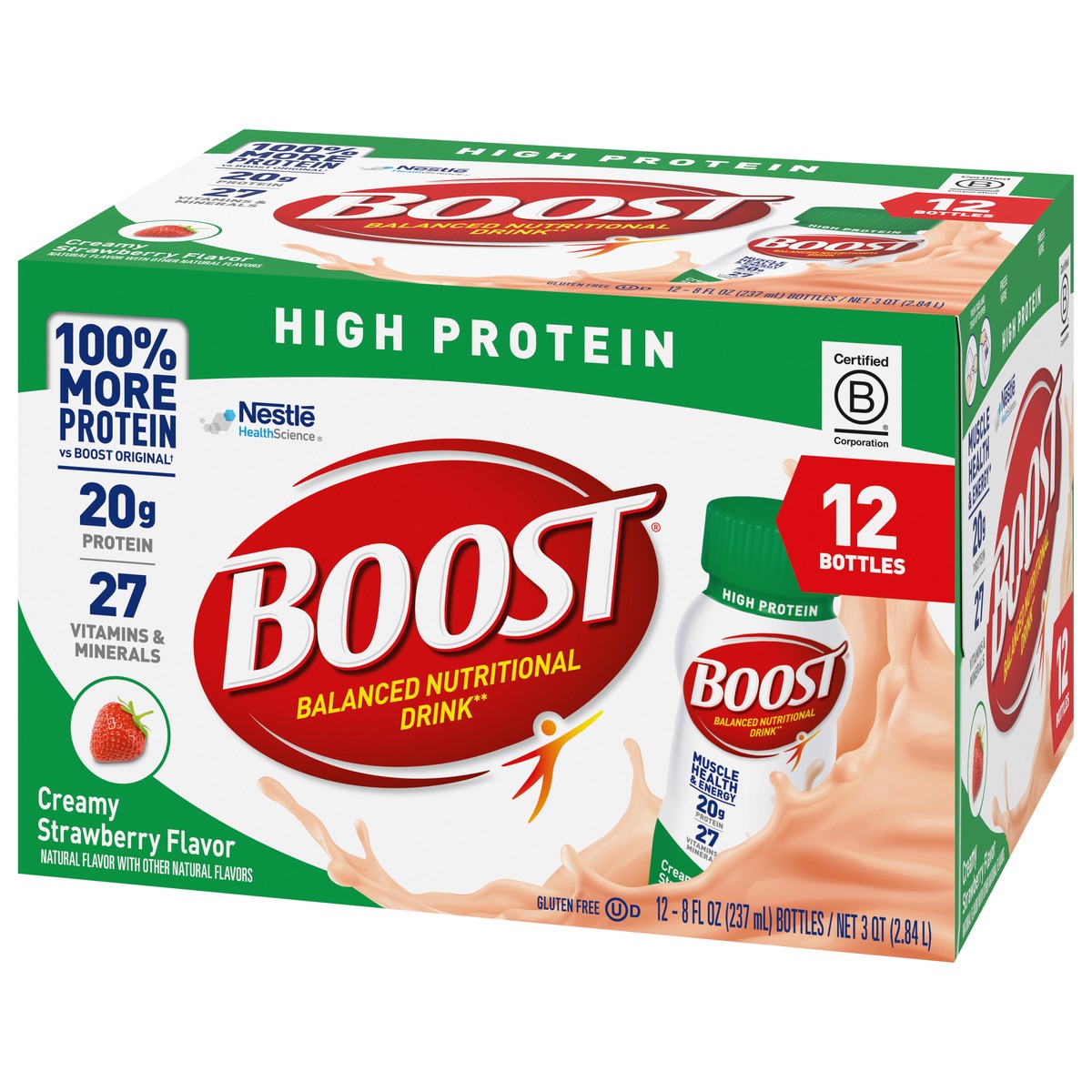 slide 2 of 9, Boost High Protein Creamy Strawberry Nutritional Drink, 12 ct; 8 oz