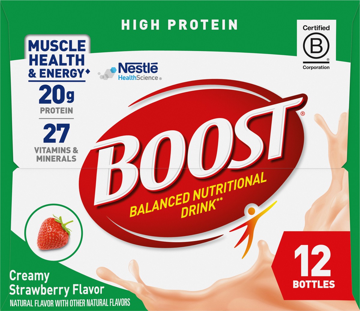 slide 6 of 9, Boost High Protein Creamy Strawberry Nutritional Drink, 12 ct; 8 oz