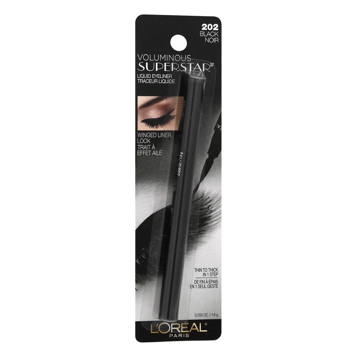 slide 3 of 9, L'Oréal Voluminous Superstar Black 202 Liquid Eyeliner 0.056 oz, 0.06 oz