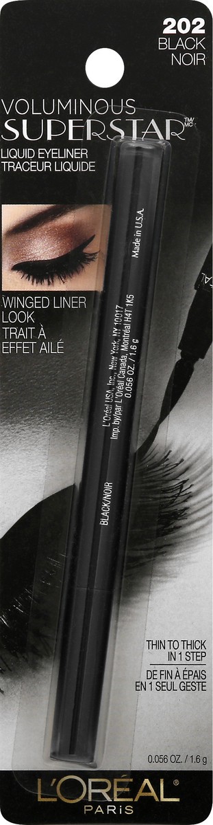 slide 7 of 9, L'Oréal Voluminous Superstar Black 202 Liquid Eyeliner 0.056 oz, 0.06 oz