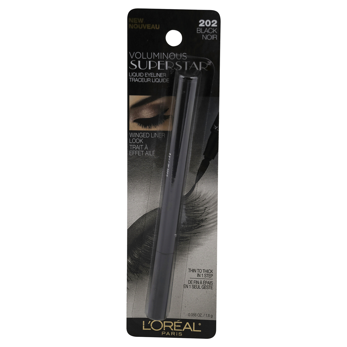 slide 1 of 1, L'Oréal Voluminous Superstar Liner 202 Black, 0.056 oz