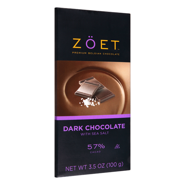slide 1 of 1, Zoet Dark Chocolate With Sea Salt, 57% Cacao, 3.5 oz