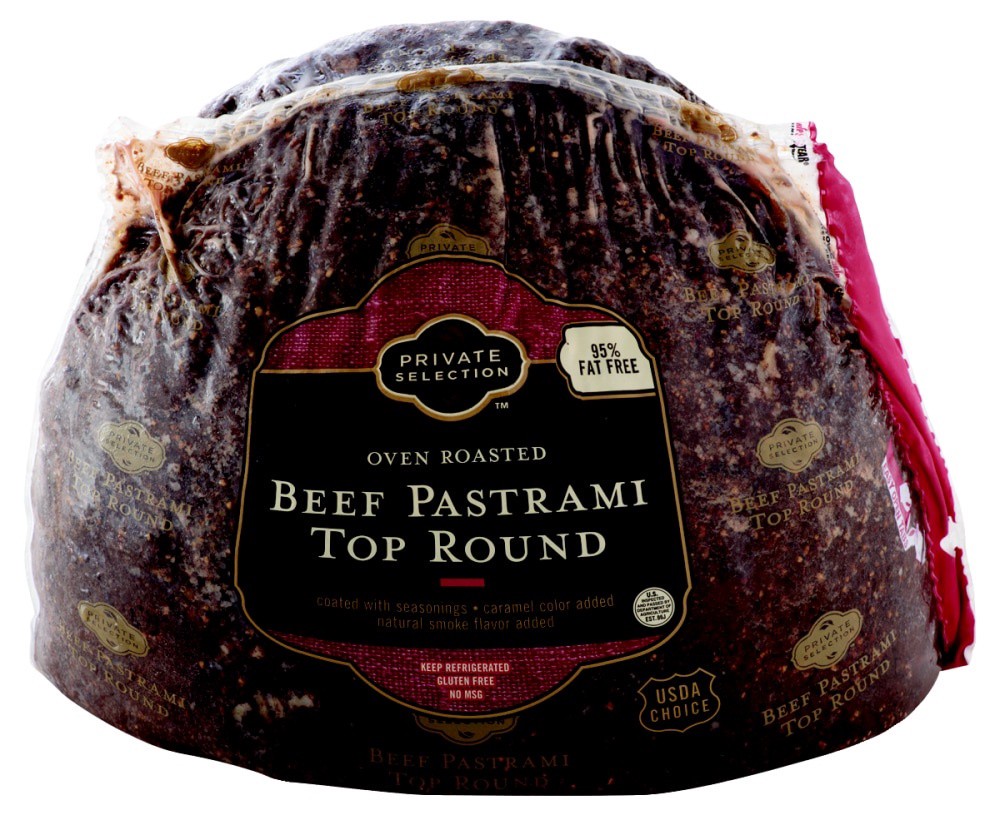 slide 1 of 3, Private Selection Top Round Beef Pastrami, per lb
