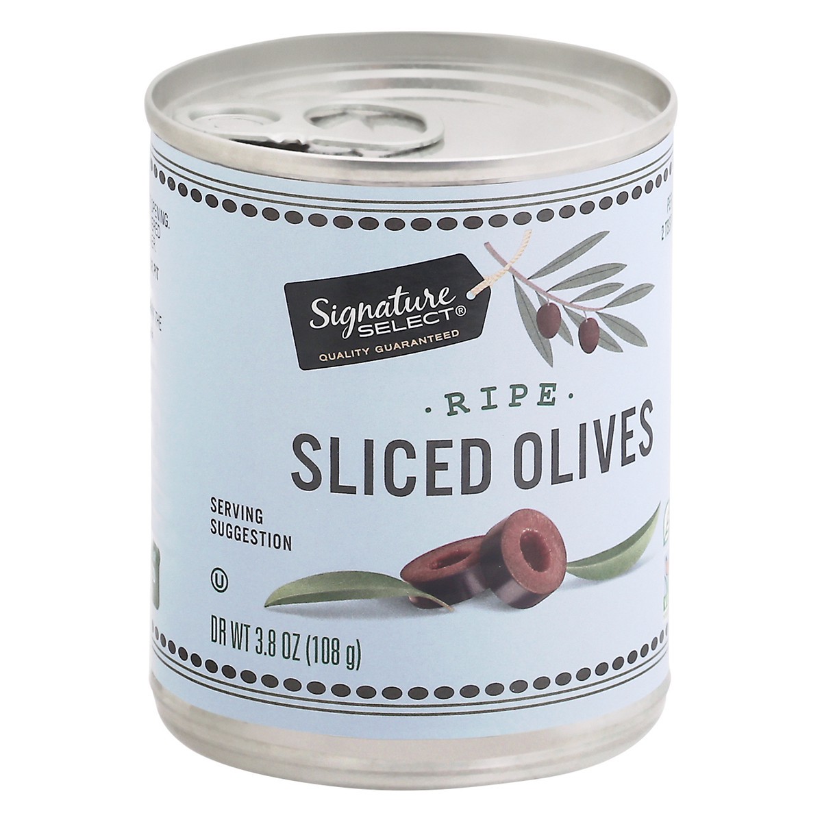 slide 2 of 9, Signature Select Ripe Sliced Olives 3.8 oz Can, 3.8 oz