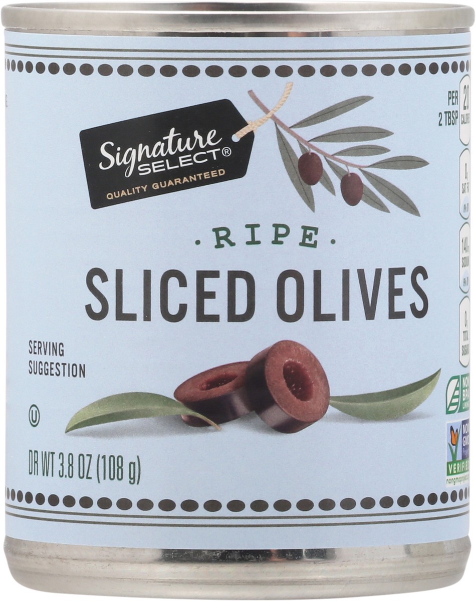 slide 6 of 9, Signature Select Ripe Sliced Olives 3.8 oz Can, 3.8 oz